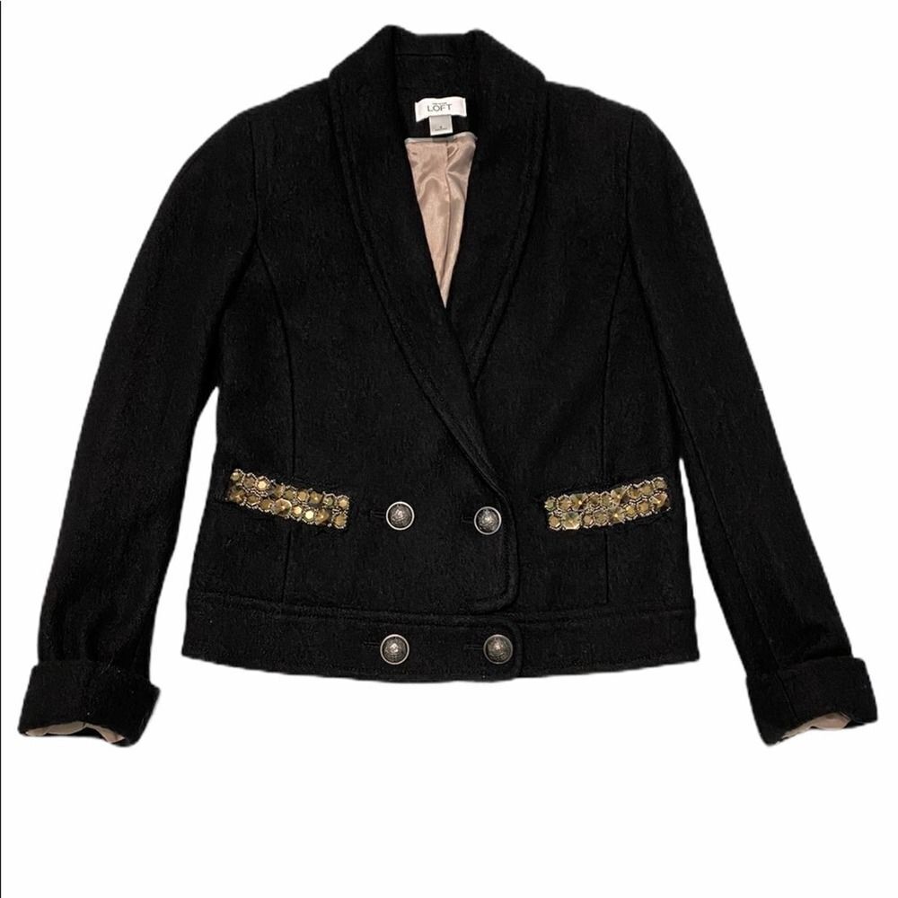 Loft Wool‎ Blazer Double Breasted Gemstones Black 2